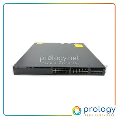 Cisco WS-C3650-24PS-S 24 Port PoE 4x1G Uplink IP Base Switch