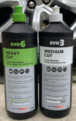 2 x Autosmart EVO 3 & EVO 6 Compounds 1L (Autolack Kratzer entfernen & polieren) 