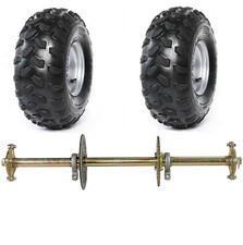 32" Go Kart Rear Axle Kit 428 Sprocket 4 Stud Hub 8" Wheels Cart ATV Trike Quad