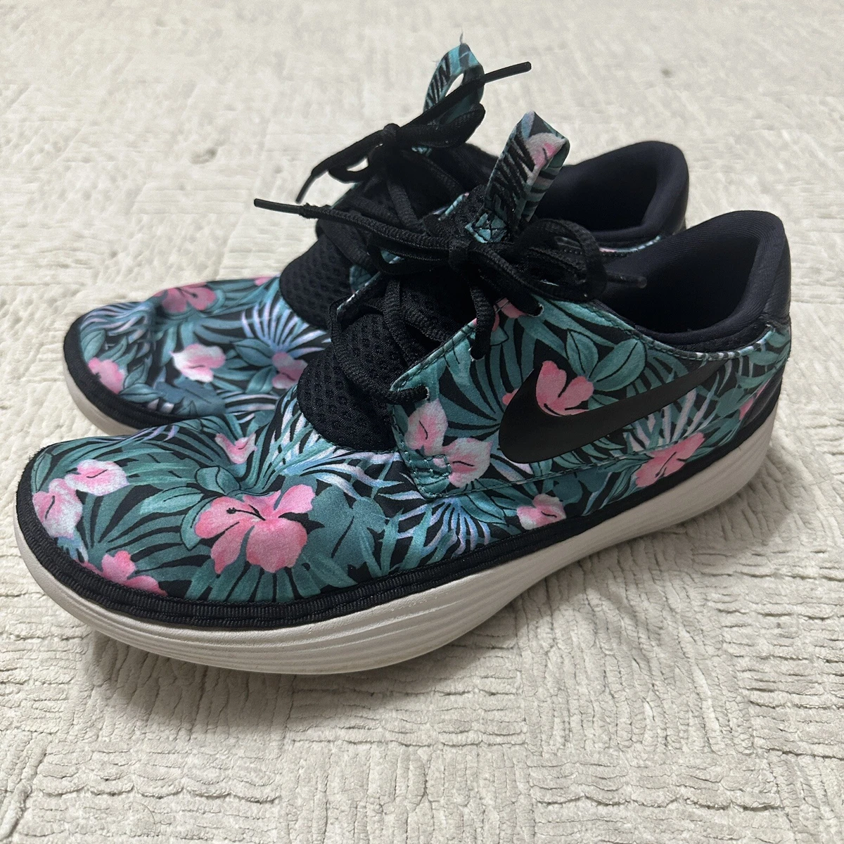 S6 Nike Solarsoft Moccasin Blue Tropical Floral Royal  622269-444 Size 11 Solarsoft Moccasin Sp  main image 3