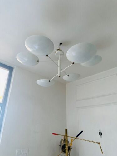 6 luminaires modernes Spoutnik style milieu du siècle lustre en laiton - Photo 1/7