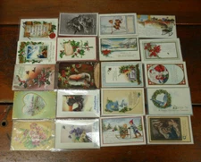 Vintage Lot Of 20 Assorted Christmas Postcards - Circa 1900s - 1910s