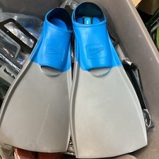 Speedo Trialon Rubber Swim Fins  Medium, Grey - Mens 7-8 Women 8-9 