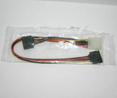 4-Pin Molex to Two Serial ATA Power Connectors Hard Drive Cable