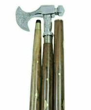 VICTORIAN STYLEAXE Head HandleCane Walking Stick Wooden Handmade