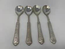 4 International Silver "INS249 " 7 3/4 Inch  Place/Oval Soup Spoons