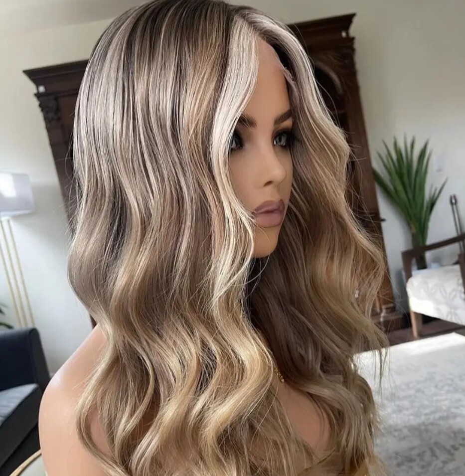 20 Inches Ombre Blonde Brown Body Wave 100% Human Hair Lace  display picture 2