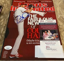 COLE HAMELS Philadelphia Phillies SIGNED AUTOGRAPHED SPORTS ILLUSTRATED SI JSA