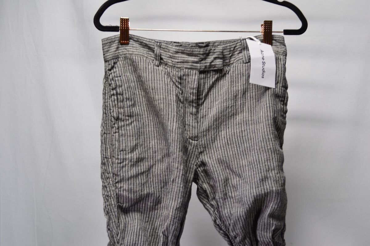 NWT Acne Studios Paija Concrete Pinstripe Pants Grey Melange NWT Acne Studios Paija Concrete Pinstripe Pants Grey Melange