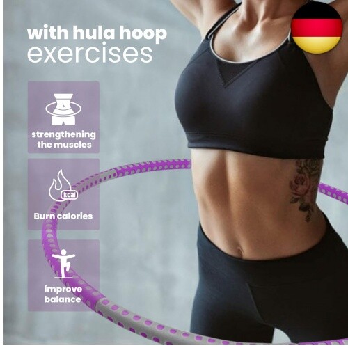 Hula Hoop Reifen Erwachsene - Edelstahlkern mit hohe Qualität Schaumstoff - - Bild 4 von 7