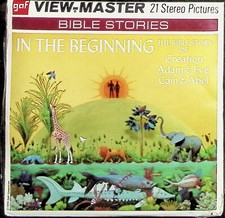 In The Beginning Bible Stories 3d View-Master 3 Reel Packet NEW SEALED