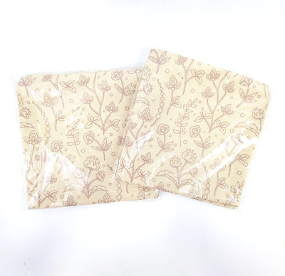 Pillow Cover Square Canvas Floral Outline 17'' x 17'' Set of 2
