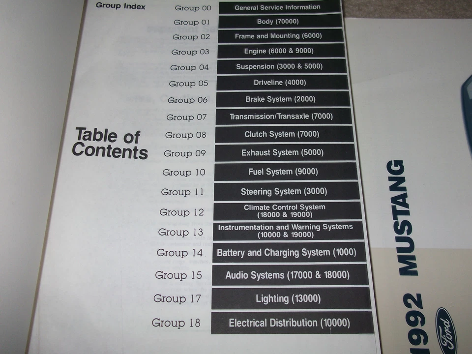 1992 福特 MUSTANG 服务店车间维修手册套装 W EVTM — 第 2/4 张图片