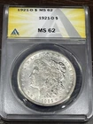 1921-D Morgan Silver Dollar Anacs MS62 - Denver