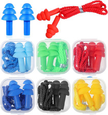 6 Pairs Ear Plugs for Swimming, Soft Silicone Ear Plugs with String