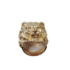 Men's Ring 3D Lion Size 10 Brass Plated Gold