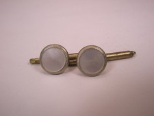 SINGLES 2 5/16" White MOP Round Vintage Formal Tux Prom Groom Shirt Stud a245