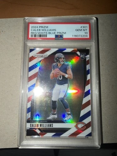 2024 Prizm Caleb Williams #301 Red White Blue Prizm Rookie PSA 10 Low Pop RARE