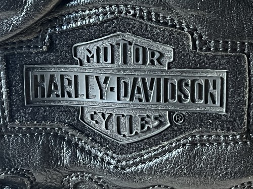 Harley Davidson Mens Black Leather Gauntlet Motorcycle Riding Gloves Lined Small - Picture 5 of 13