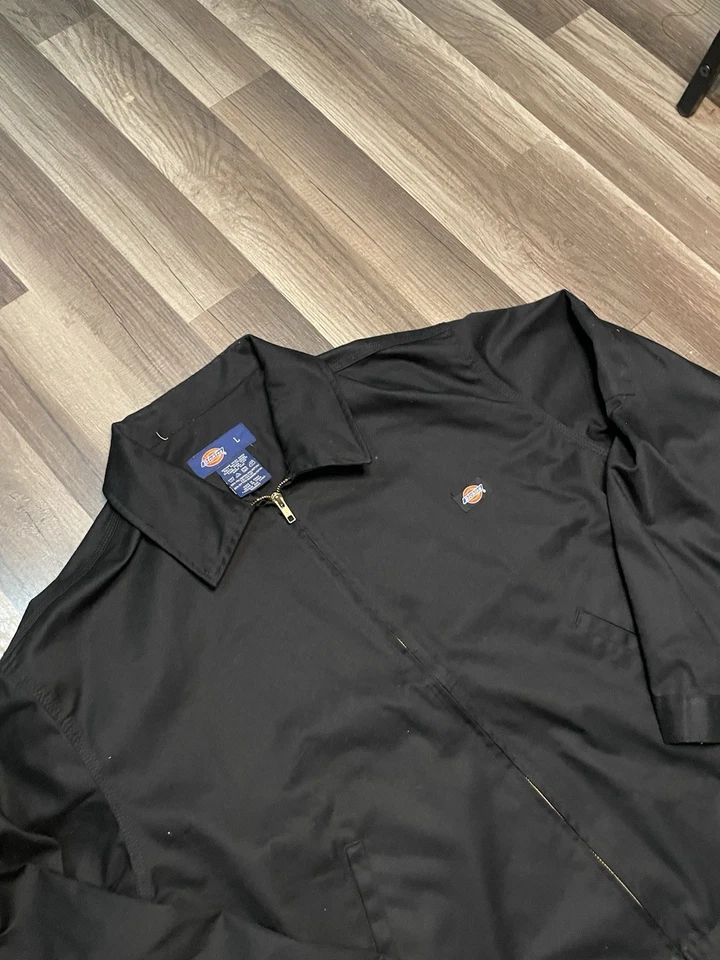 Vintage Dickies Black Work Jacket 90s Sz L - Image 2 of 4
