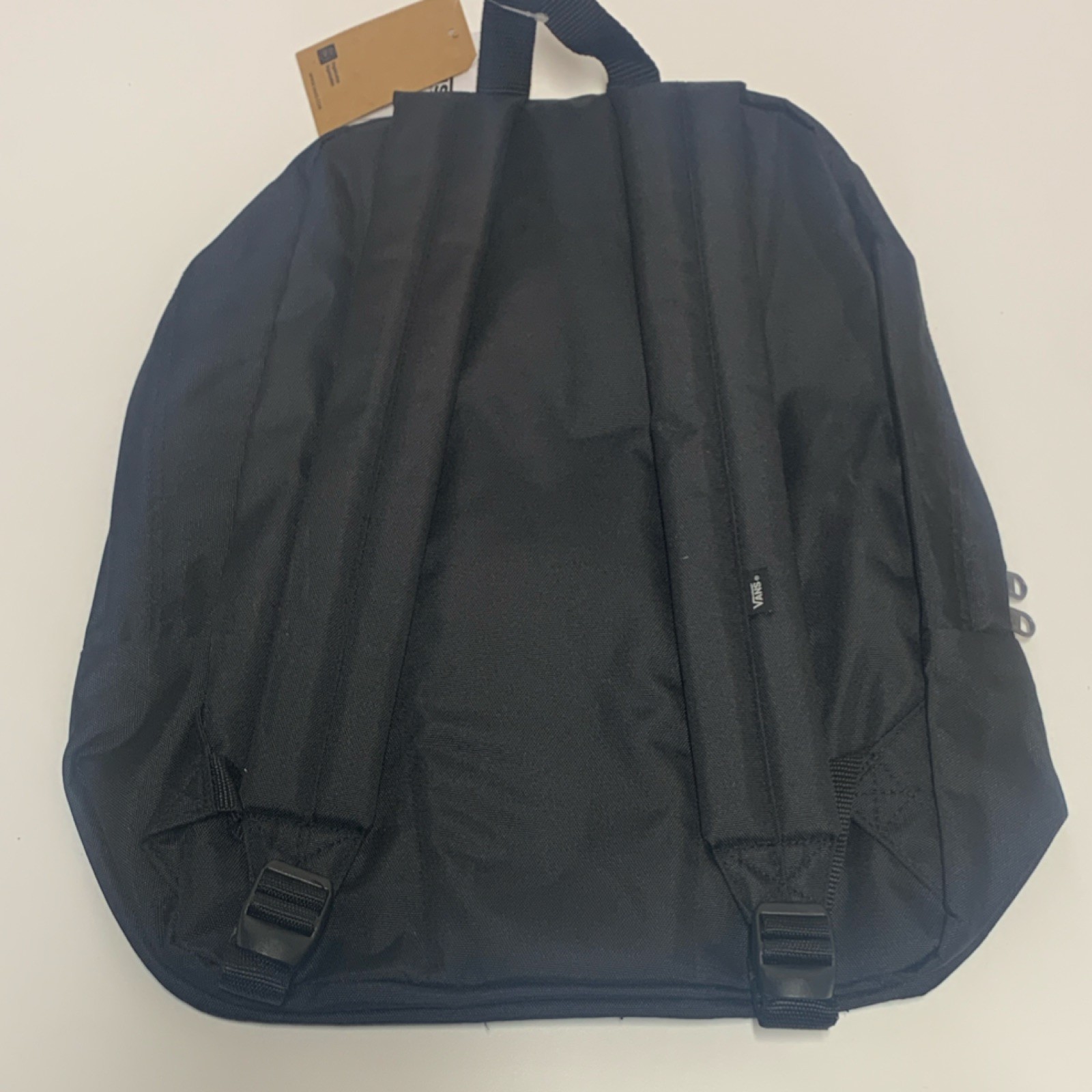 VANS Kids Black Polyester Canvas Backpack Zip Outer Pockets Logo School thumbnail 2
