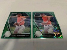 (2) 2021 Panini Prizm Draft ELMER RODRIGUEZ-CRUZ (Yankees) GREEN PRIZM rookies