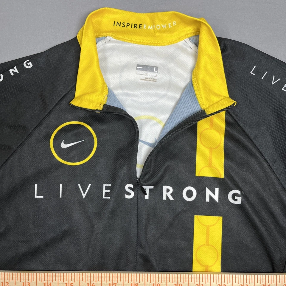 Camiseta deportiva de ciclismo Nike Lance Armstrong para hombre manga corta Livestrong Italia grande Foto 2 de 4