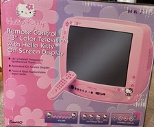 2001 Hello Kitty KT2113   13  Pink CRT TV   Sanrio Vintage Retro   NEW IN BOX