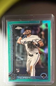 2025 Topps Chrome Connor Norby Teal Refractor /299 #199 RC Marlins
