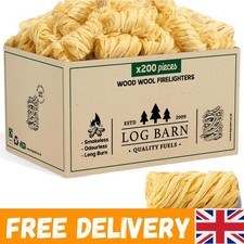 Log Barn 200 Natural Firelighters - Eco-Friendly, Odourless & Quick Light 0.12 per lighter