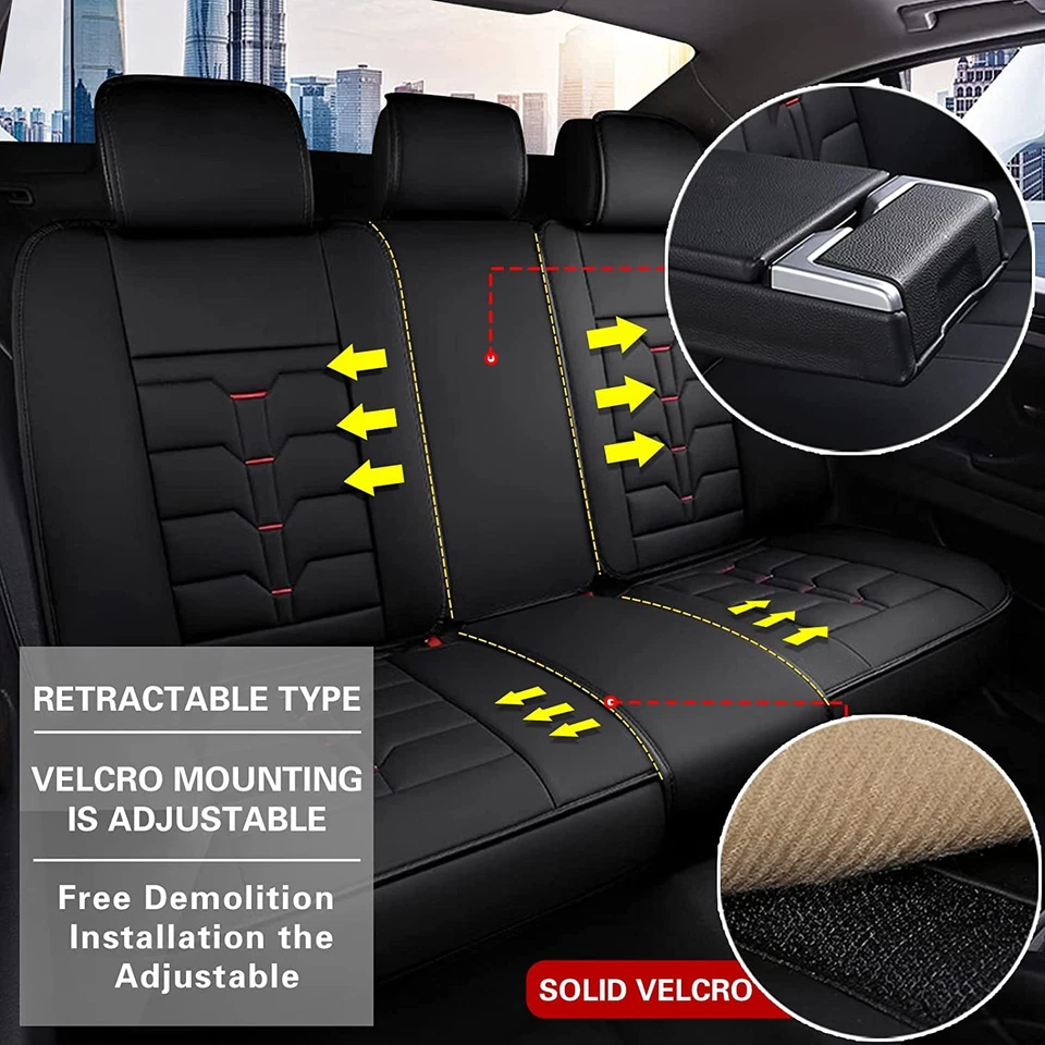 Car 5 Seat Covers Faux Leather Front Rear Seat Pad For Subaru Legacy 2008-2025 Foto 2 de 4