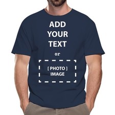 Custom T-Shirt Personalized Add Your Text Photo Image Men Women Short Sleeve Tee