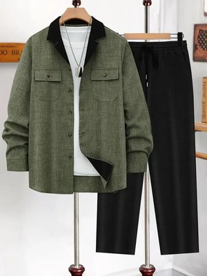 Men's Outfit 2 Piece Set Shirt & Pants Suit PLUS SIZE BIG 6XL