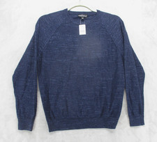 J Crew Mercantile Sweater Mens Large Blue Cotton Crewneck Lightweight