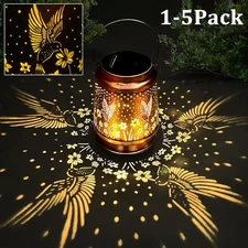 Solar Lantern Hanging Light LED Hummingbird Outdoor Lamp Waterproof Garden Decor