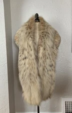 Spotted Eurasian Lynx Fur (Lynx lynx) Stole Shawl Wrap Scarf Boa Read Descr.