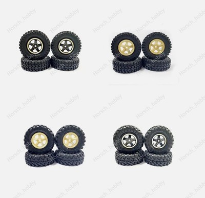 Brass Metal wheel Rims Rubber tire glue free Fit FMS 1/18 1/24 FCX24 crawler car