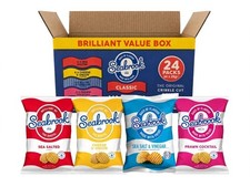 Seabrook Classic Variety 24 Box 24x25g 6x Sea Salted Cheese Onion Vinegar Prawn