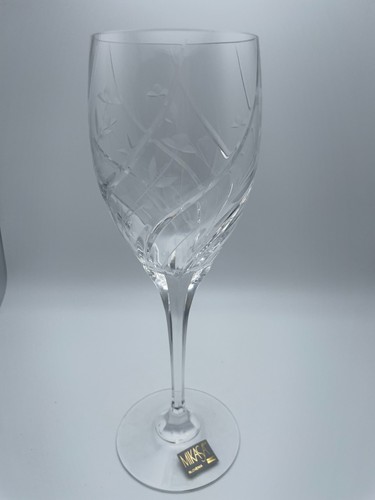 Mikasa Cassidy Crystal Water Wine Goblets Floral Glasses 9" T 10 oz S/ 2 C83 - Picture 6 of 19