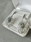 Le Vieux Silver Plate Marcasite And Paua Shell Chandelier Earrings NWT MSRP $100 — photo 5