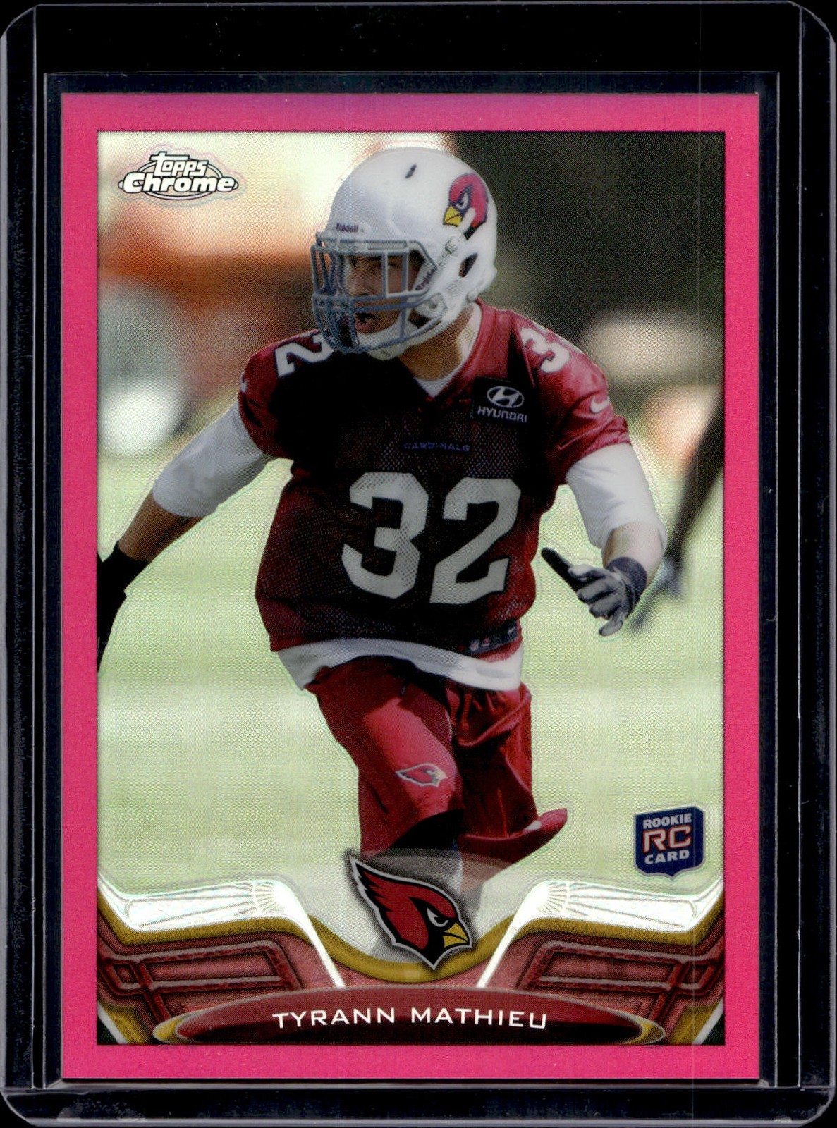 2013 Topps Chrome Tyrann Mathieu Pink Refractor /399 RC Arizona Cardinals 4
