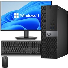 Dell 3040 Desktop PC i5-6th 16GB RAM 1TB SSD 500GB HDD 24" LED Wi-Fi KB M Win 11