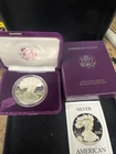 1986S AMERICAN EAGLE 1OZ SILVER PROOF COIN IN CASE W/COA