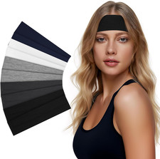 10 PCS Women  s Cotton Headbands, Elastic Non-Slip Hair Bands for Yoga  Running
