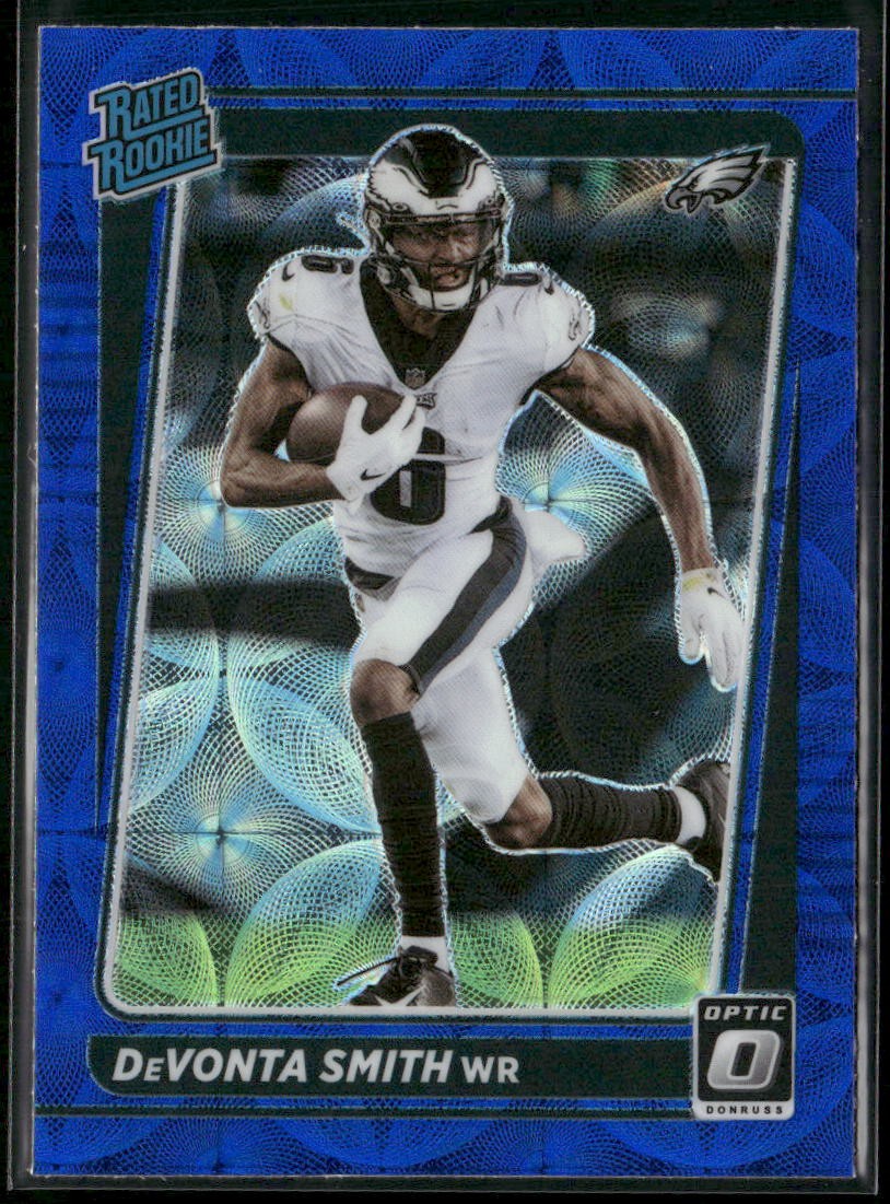 2021 Donruss Optic #205 DeVonta Smith Blue Scope Rookie Philadelphia Eagles
