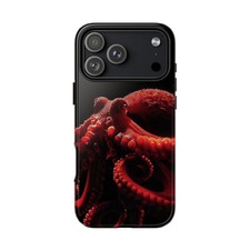 For iPhone / Galaxy / Pixel Octopus Crimson Tentacles Red Phone Case