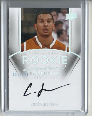 2011-12 Upper Deck Exquisite Rookie Card Autogramm #82 Cory Joseph #31/199