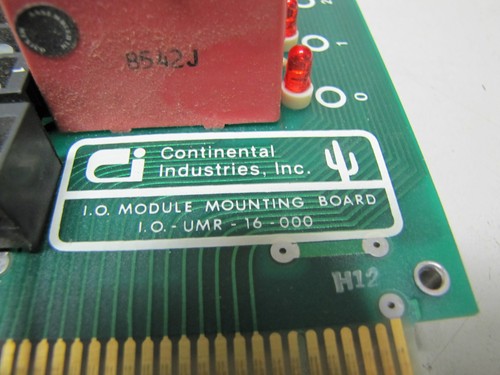 CONTINENTAL INDUSTRIES I/O MODULE MOUNTING BOARD RELAY CARD I.O. UMR-16-000 - Picture 2 of 2