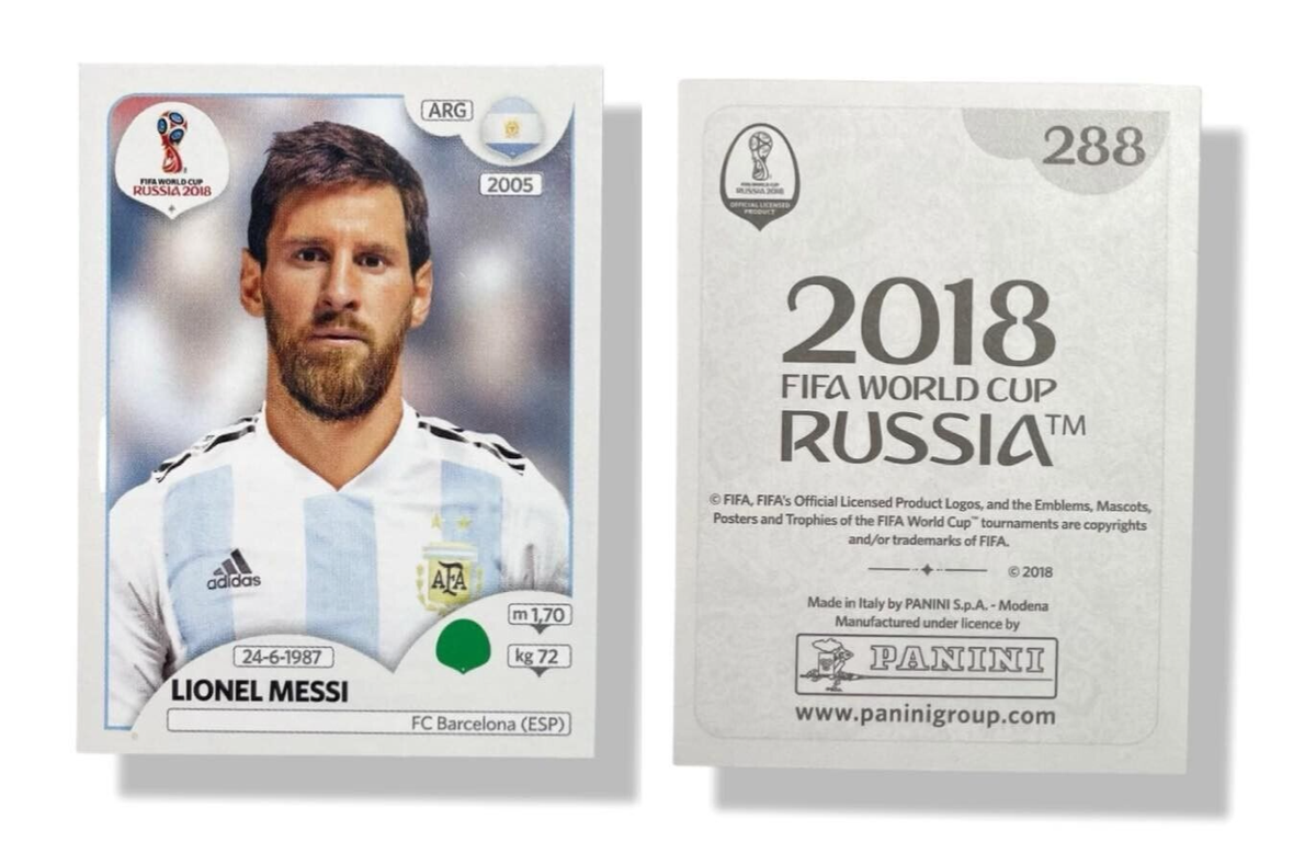 2018 Panini FIFA World Cup Russia #288 LIONEL MESSI STICKERS Black