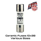 10x38 Ceramic Fast Blow 500v  Fuse 1 2 3 4 5 6 8 10 16 20 25 32 Amp *UK Stock*